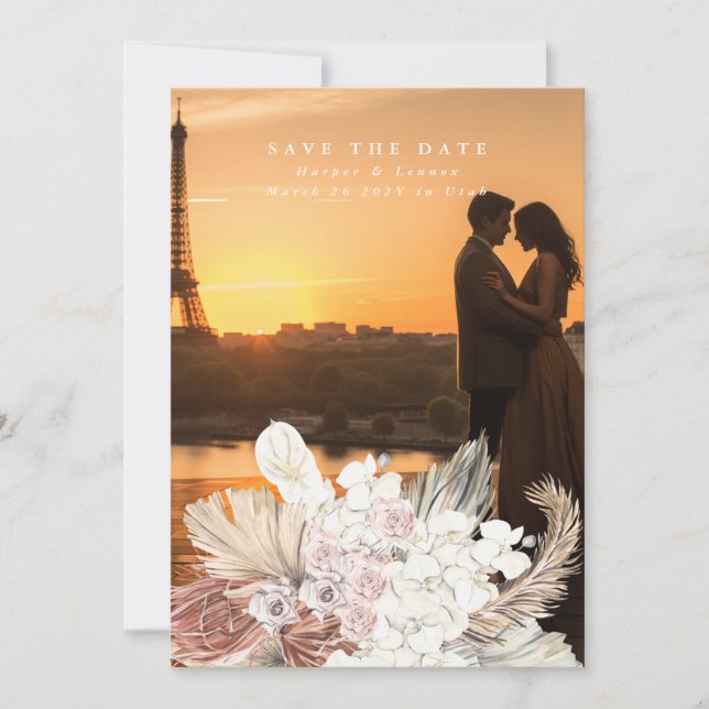 Snö White Pampas Grass Beach Tropical Jungle Spara Datumet (Framsida)