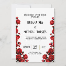 Snö White Röd ros Bröllop