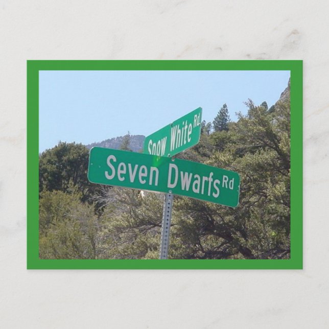 Snö White & Seven Dwarfs Vykort (Framsida)