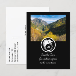 Snö White Varg Silhouette Laurel Monogram Photo Inbjudan Vykort