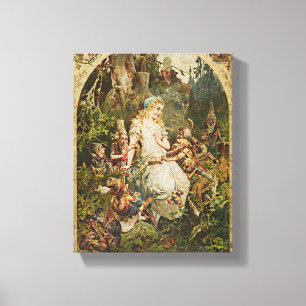 Snö White Vintage German Fairy Tale Romantik Art Canvastryck