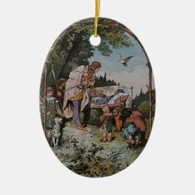 Snö White Waits ska påverkas av prinsen Julgransprydnad Keramik (Framsidan)