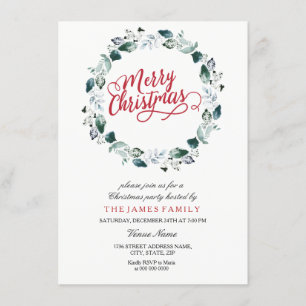 Snö White Wandery Merry Family jul Party Inbjudningar