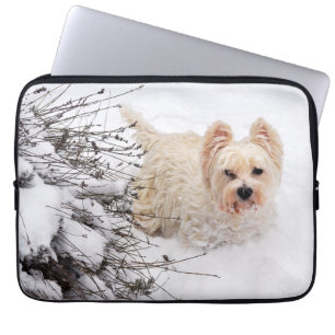 Snö White Westie Hund Photo Electronics Bag Laptop Fodral