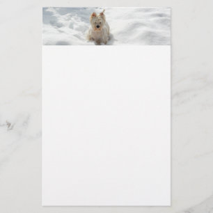 Snö White Westie Hund Photo Papper Stationery