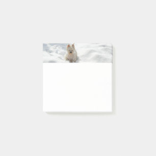 Snö White Westie Hund Photo Post-it Note Pad Block