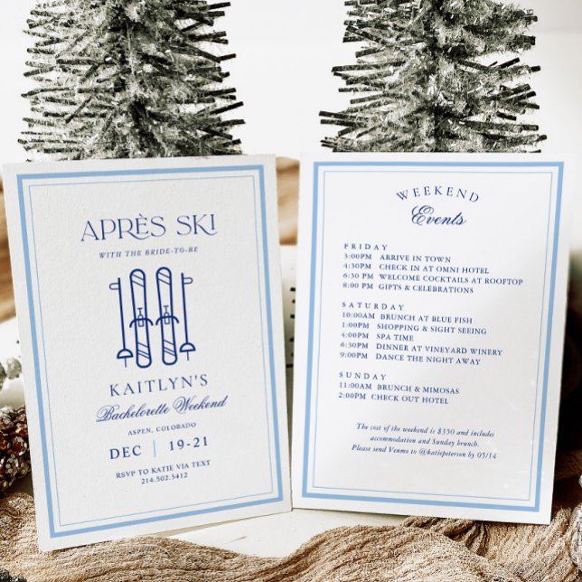 Snö Winter Apres Ski Bachelorette Helg Inbjudningar (Skapare uppladdad)