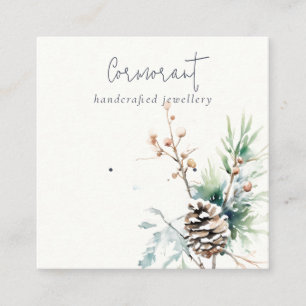 Snö Winter Berries Earring Stud Holder Fyrkantigt Visitkort