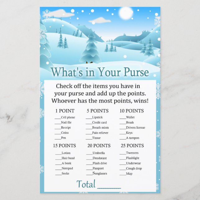 Snö Winter Forest What's in your purse match (Framsida)