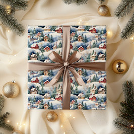 Snö Winter Swiss Village jul Helgdag Presentpapper