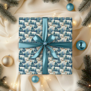 Snö Winter Wonderland Landskap Jul Helgdag Presentpapper