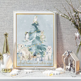 Snö Winter Wonderland Woodland Animals Poster