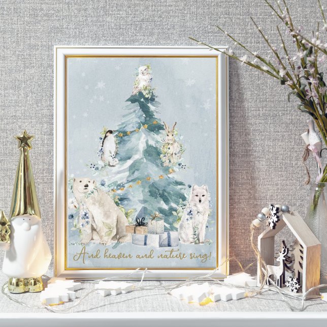 Snö Winter Wonderland Woodland Animals Poster (And heaven and nature sing, winter wonderland. Winter Wonderland.)