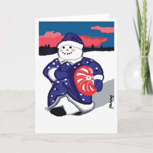 Snö Woman Helgdag Card Helgkort