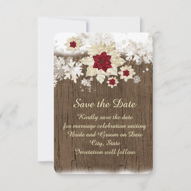 Snö Wood-jul Spara datumet (Framsida)