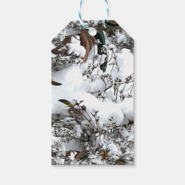 Snöabstrakt Presentetikett (Framsidan)
