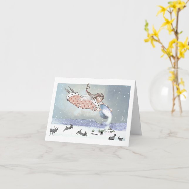 Snöängel Kort (Gul blomma)