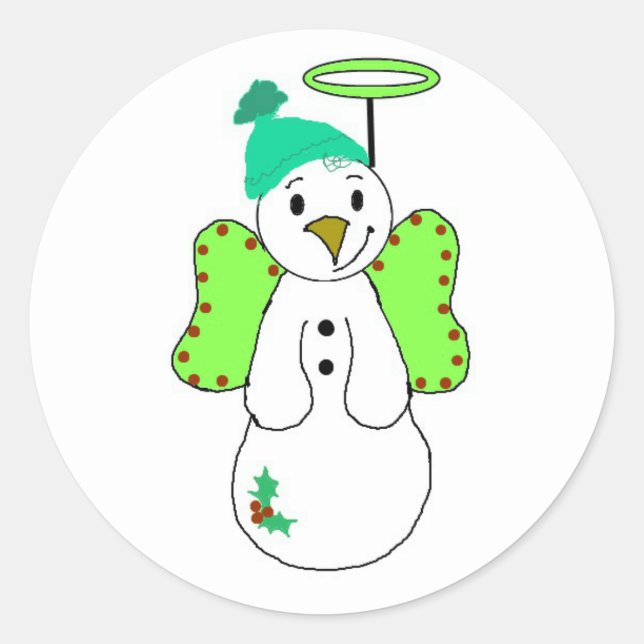 Snöängel Runt Klistermärke (Framsida)