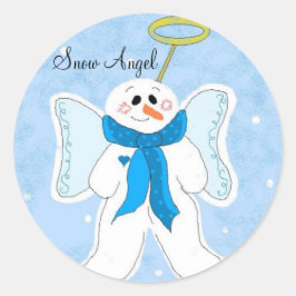 Snöängel Runt Klistermärke