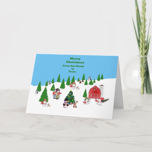 Snöbabyjulkort Helgkort (Framsida)