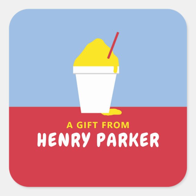 SNOBALL (RED) FYRKANTIGT KLISTERMÄRKE (Framsida)