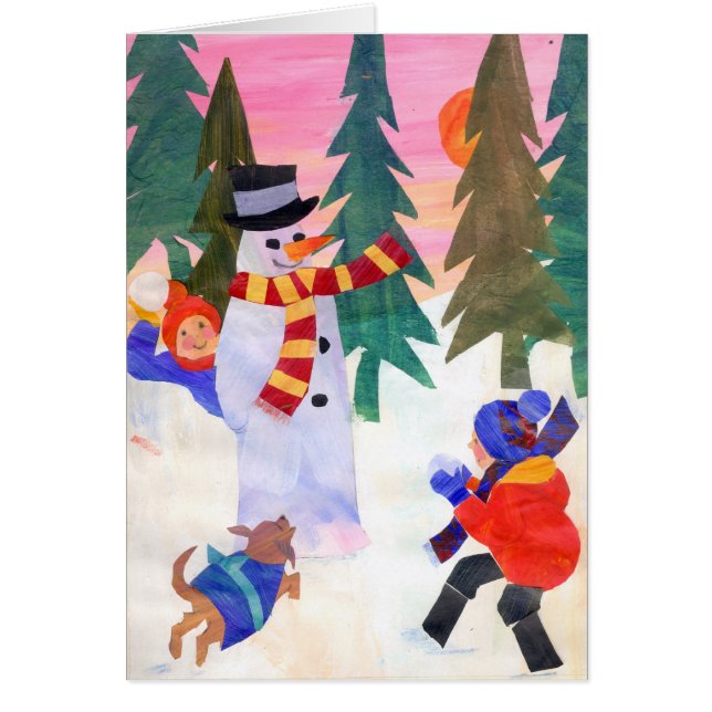 Snöballande Hälsningskort (Framsidan)