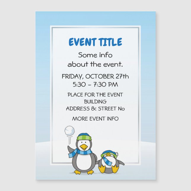 Snöballerande penguiner (Framsida)