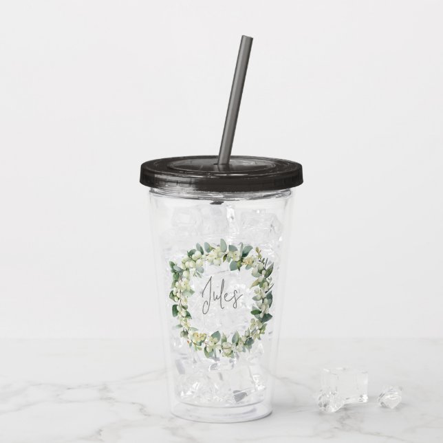 Snöbärs- och eukalyptuskranspersonlig svetsning take away mugg (Baksida Ice)