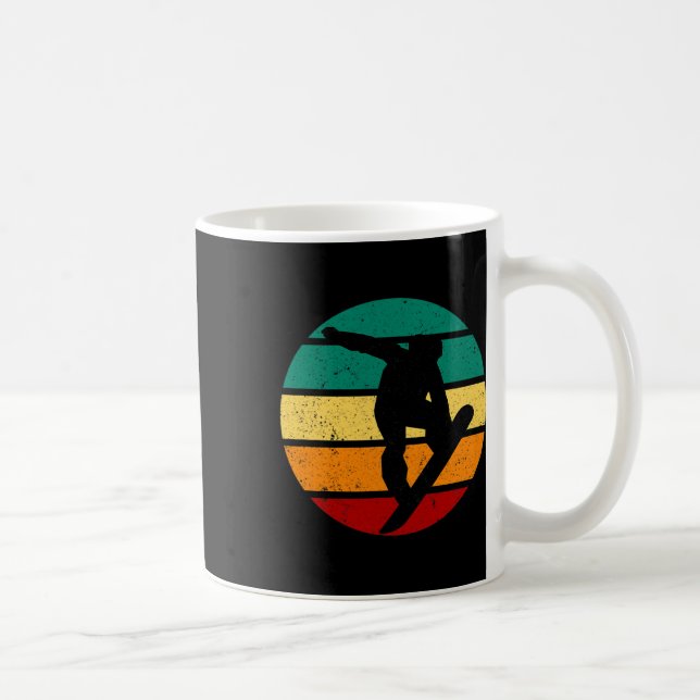 Snöbb Retro Sunset Winter Sports Alpine Skier Kaffemugg (Höger)