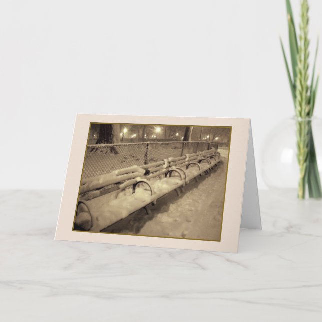 "Snöbench-Helgdag-kort" - tomt Helgkort (Framsida)