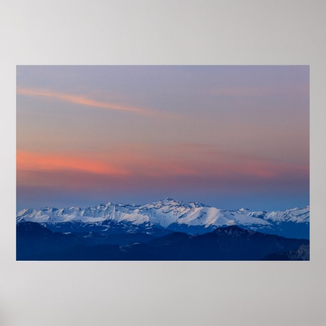 Snöberg med magisk himlar poster (Framsidan)