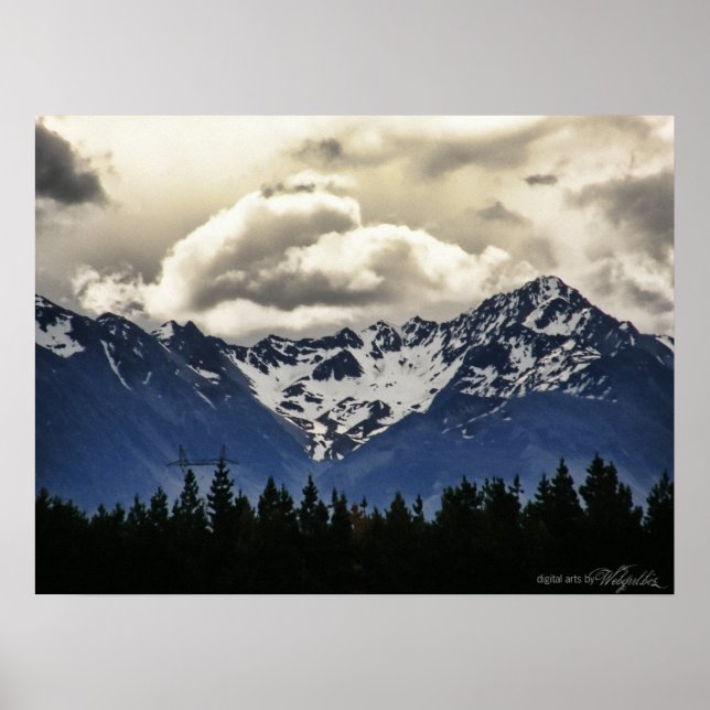 Snöberg: Sjö Tekapo: Nya Zeeland Poster (Framsidan)