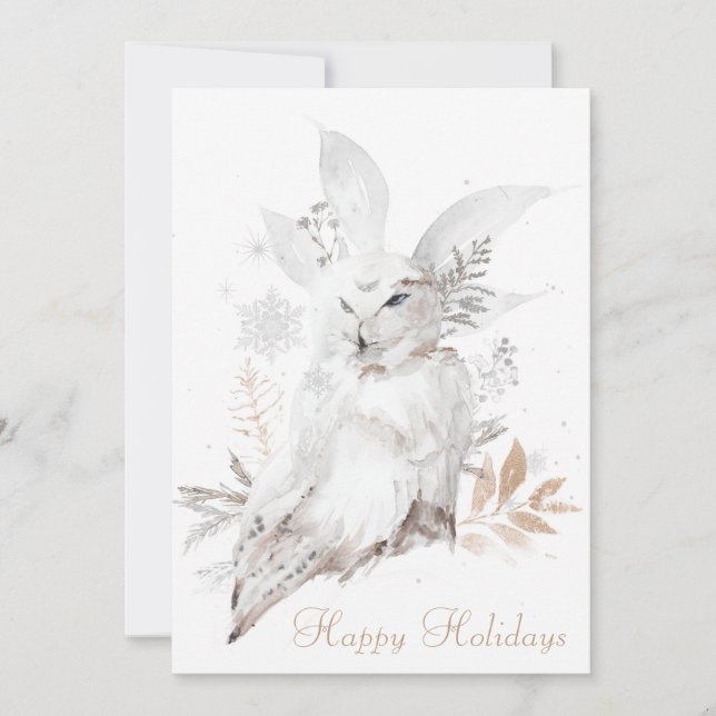 Snöbladet Uggla Glad helg 5 x 7-kort med kuvert (Framsida)