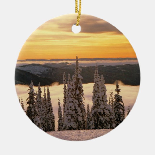 Snöbländarscen Julgransprydnad Keramik (Framsidan)