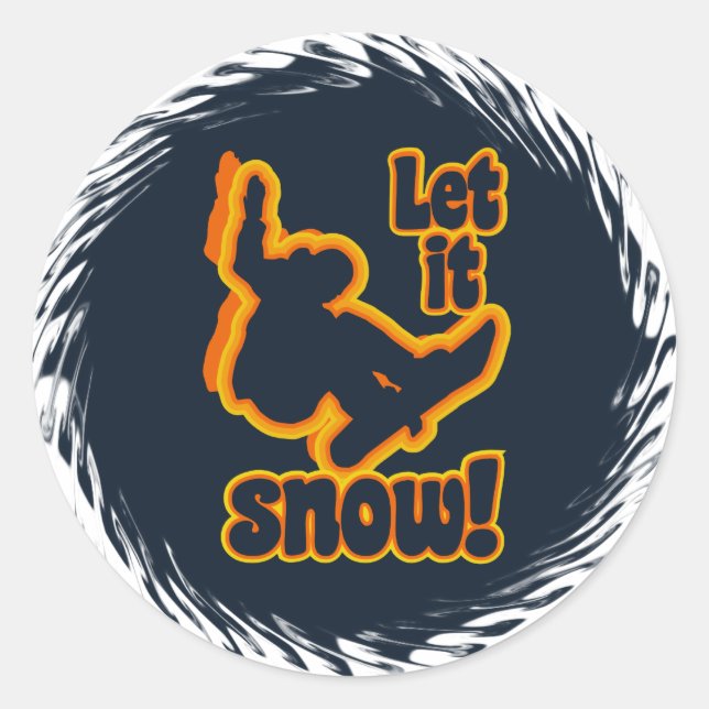 Snöboardklistermärken Runt Klistermärke (Framsida)