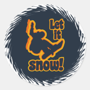 Snöboardklistermärken Runt Klistermärke