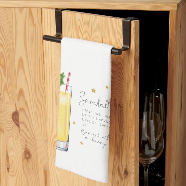 Snöboll Jul Cocktail Recept Kökshandduk (Thirds Fold)