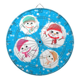 Snöboll och Snögubbe Blue Darttavla