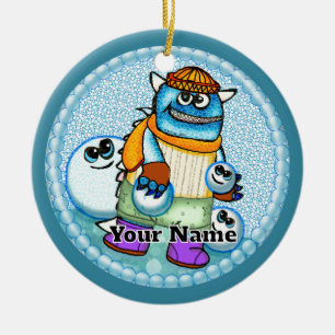 Snöbollmonster Julgransprydnad Keramik