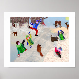 Snöbollskrig LeeMarie's Creative Design Affisch
