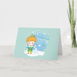 Snöbollskrig med Buddy älvan! Helgkort