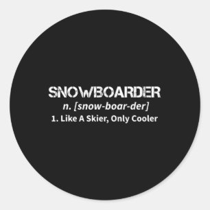 Snöbord som en skidåkare, endast kylare som är mot runt klistermärke