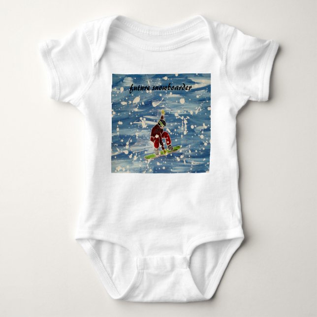 Snöbordning av temat baby väst t shirt (Framsida)