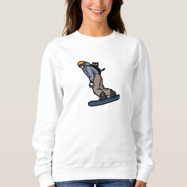 Snöbordning med mitt katt t shirt (Framsida)