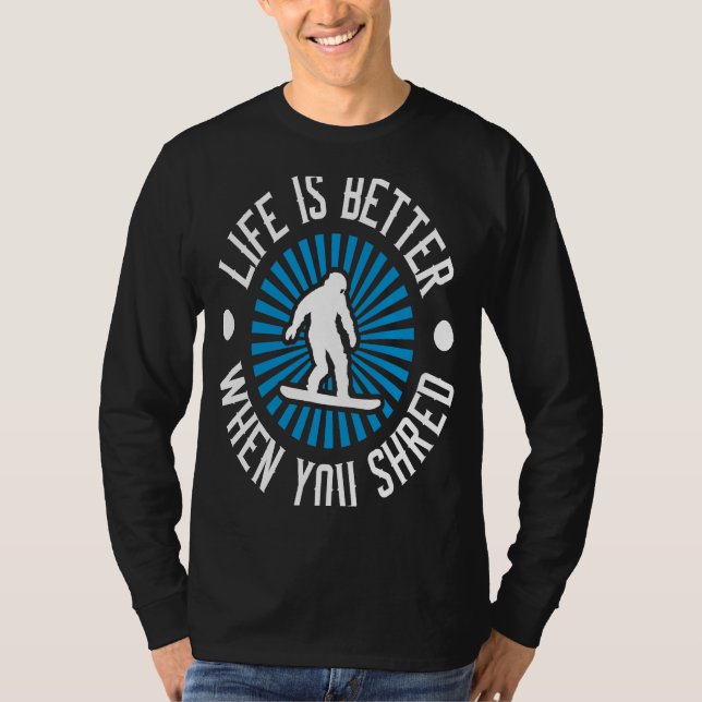 Snöbordning när du skriker t shirt (Framsida)