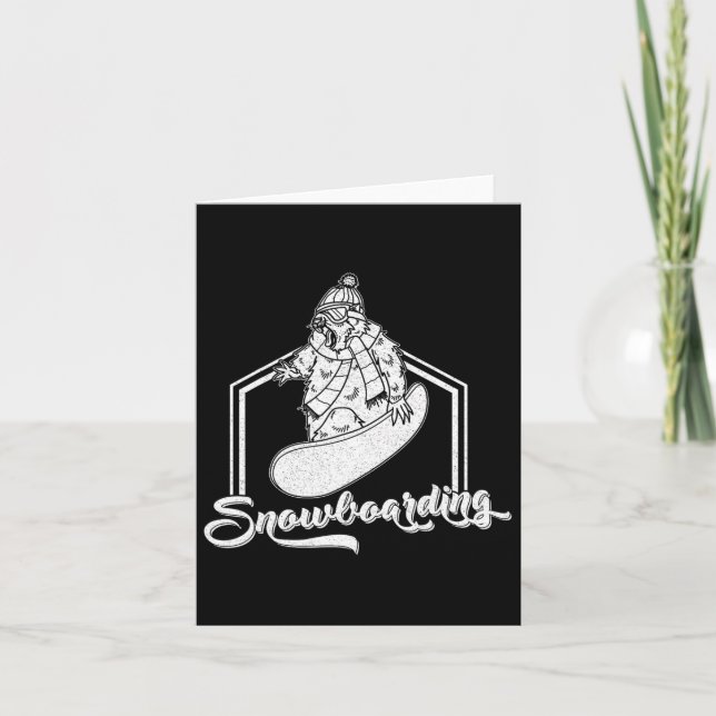 Snöbordningsaktivitet utomhusbergsskiva kort (Framsida)