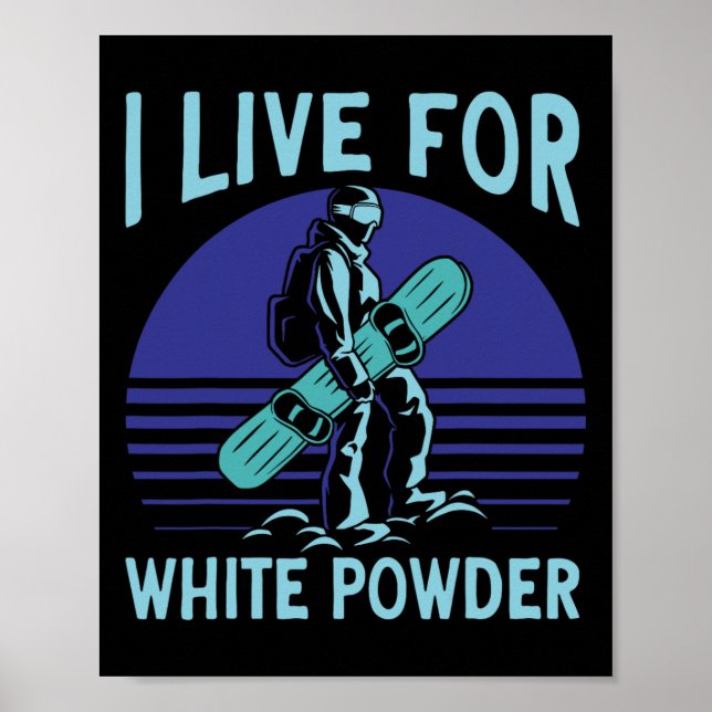 Snöbordsdukar jag bor för vit påse poster (Framsidan)