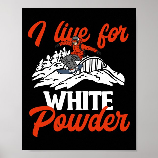 Snöbordsdukar jag bor för vit påse poster (Framsidan)