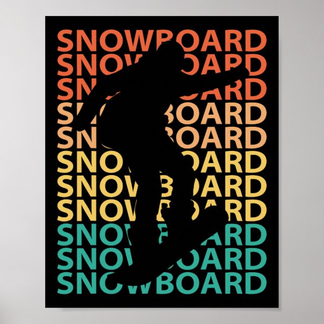 Snöbordsdukar Vintage Retro Snowboard 1 Poster (Framsidan)