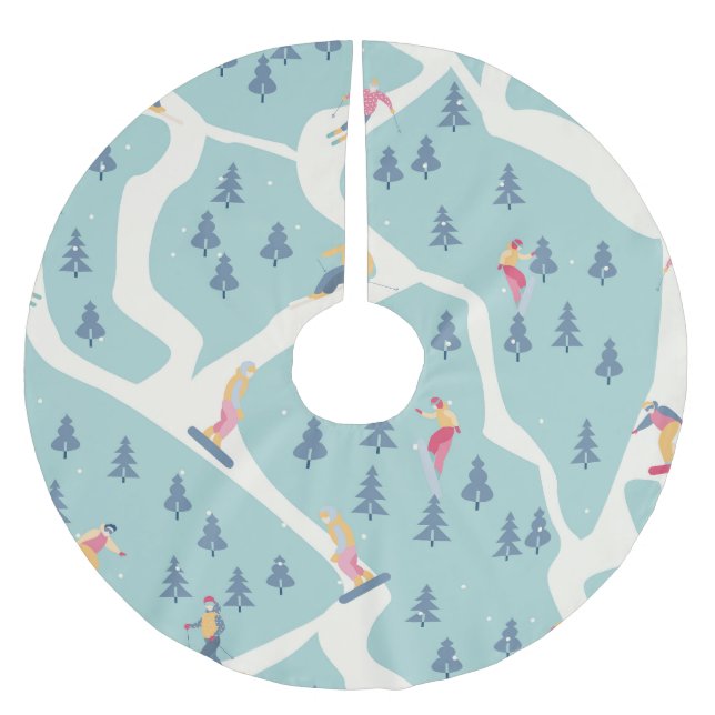 Snöborrar, vintersemester, aktiv rekreation. julgransmatta borstad polyester (Framsidan)